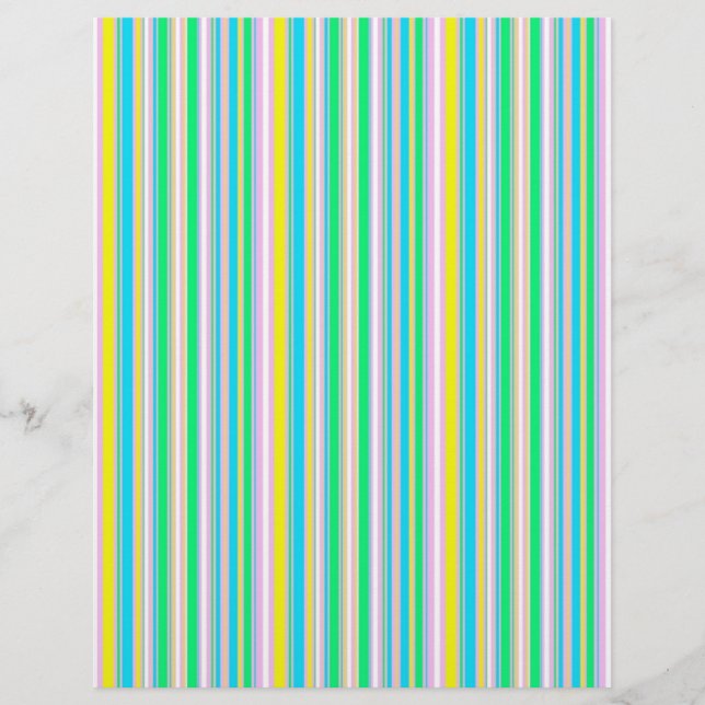 Papel origami com listras pastel (Frente)