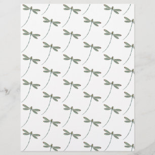 Papel origami com padrão de libélulas