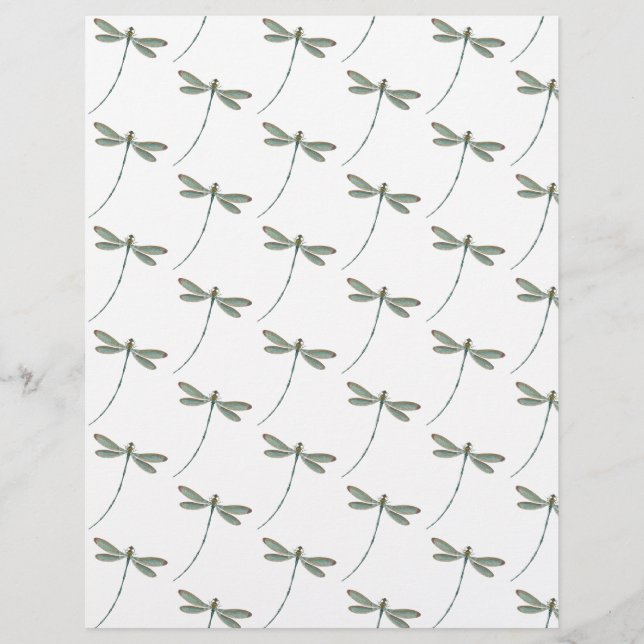 Papel origami com padrão de libélulas (Frente)