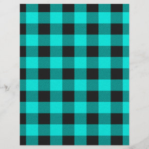 Papel origami xadrez azul-verde e preto