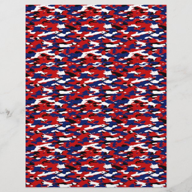 Papel original branco vermelho e azul para camo (Frente)