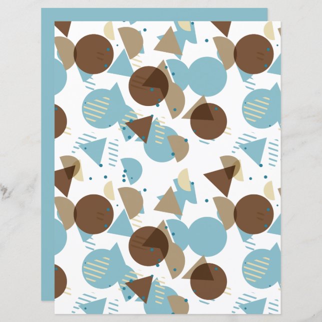 Papel-Padrão de Arte Mosaica do Estilo Bauhaus (Frente/Verso)