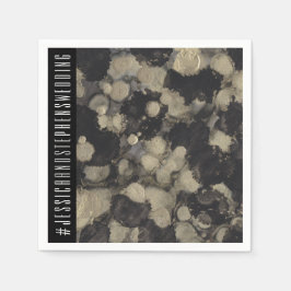 Papel Padrão de Guardanapo de Casamento Tons de Dourado 