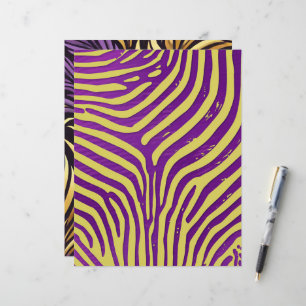 Papel-padrão de striptebook de zebra roxa e Dourad