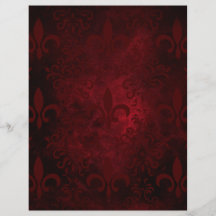 Papel Padrão Flor Vermelho e Preto de Lis