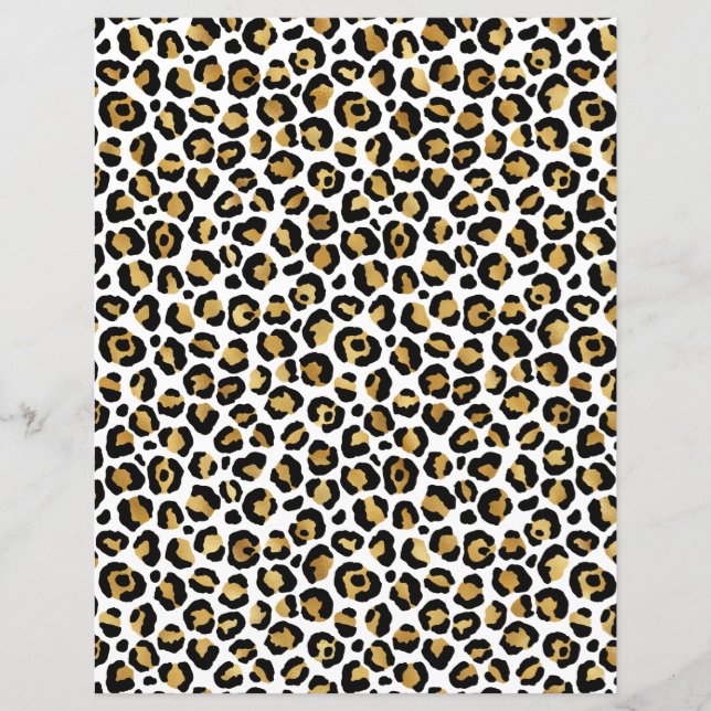 Papel-padrão para manchas-leopardo Douradas pretas (Frente)