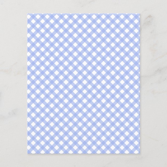 Papel-papa-papa-papelão de Gingham Azul-Bebê-Cute (Frente)