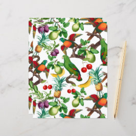 Papel-papa-papa-papelão sobre Frutas tropicais e a