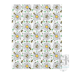 Papel para Álbum de Recortes Abelhas & Margaridas