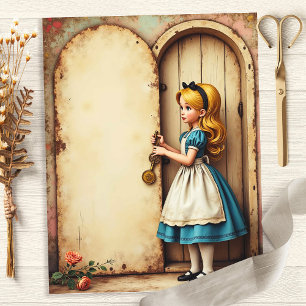 Papel para Álbum de Recortes Alice e a Porta Abert