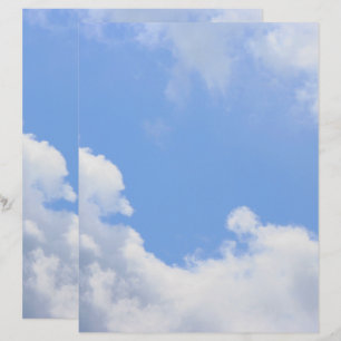 Papel para Álbum de Recortes Céu Azul Nuvens Branc