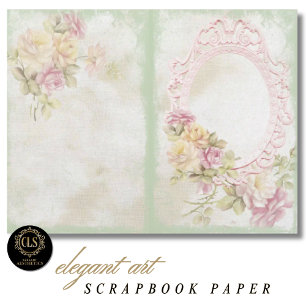 Papel para Álbum de Recortes de Efêmera Floral Vin