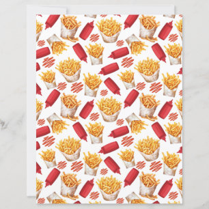 Papel para Álbum de Recortes de Ketchup e Batatas 