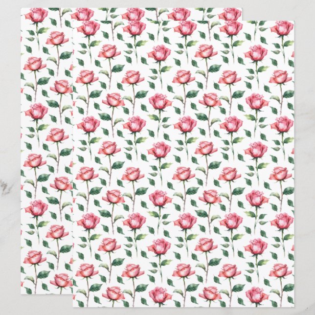 Papel para Álbum de Recortes Rosa (Frente/Verso)