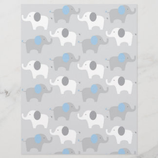 Papel para bebê elefante de Cinza azul