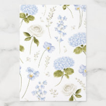 Papel para Envelope de Hortênsia Azul