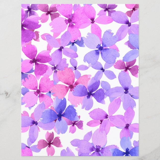 Papel para manivelas cor-de-rosa e roxo (Frente)