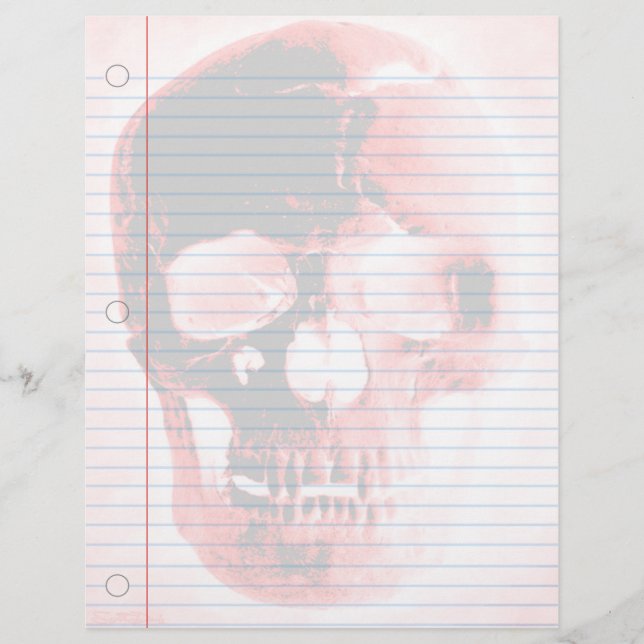 Papel para notebook com Gótico de crânio vampiro (Frente)