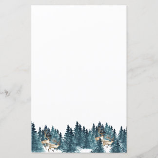 Papel para papelaria das florestas de inverno
