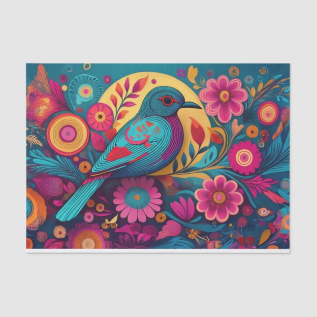 Papel para Pássaros de Arte de Folha de Disco (Frente )