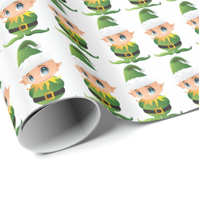 Papel para presentes de Natal dos Papai noel Elves (Ponta do rolo)