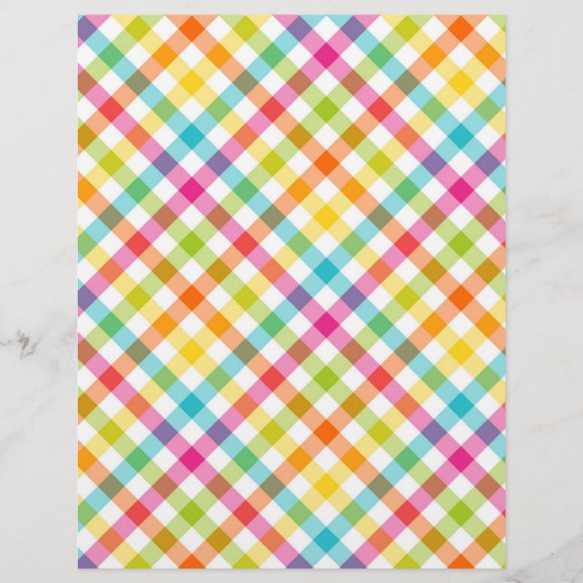 Papel para Primavera de Xadrez de Pastel bonito (Frente)