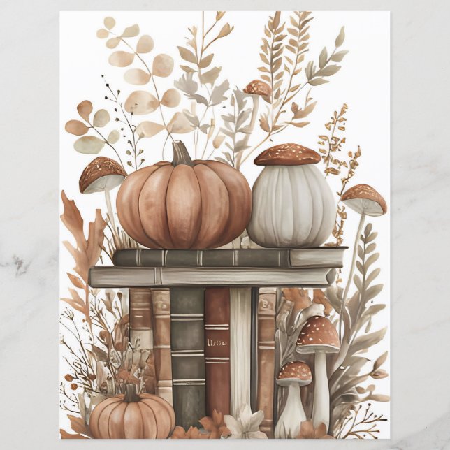 Papel para raspagem de abóbora de abóbora de queda (Frente)