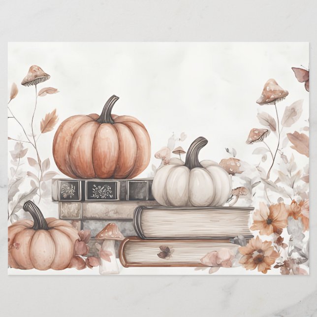 Papel para raspagem de abóbora de abóbora de queda (Frente)