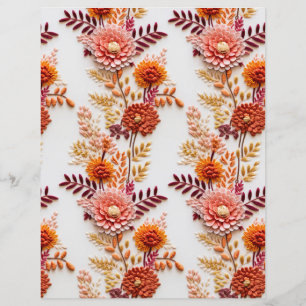papel para raspagem de flores bordadas