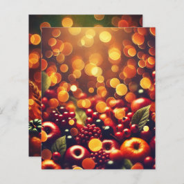 Papel para Scrapbook Bokeh de Frutas da Colheita d