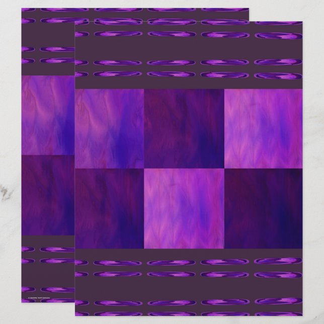 Papel para Scrapbook Purple Skies Tiles Página Fre (Frente/Verso)