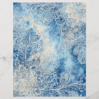 Papel para Scrapbooking Azul Renda