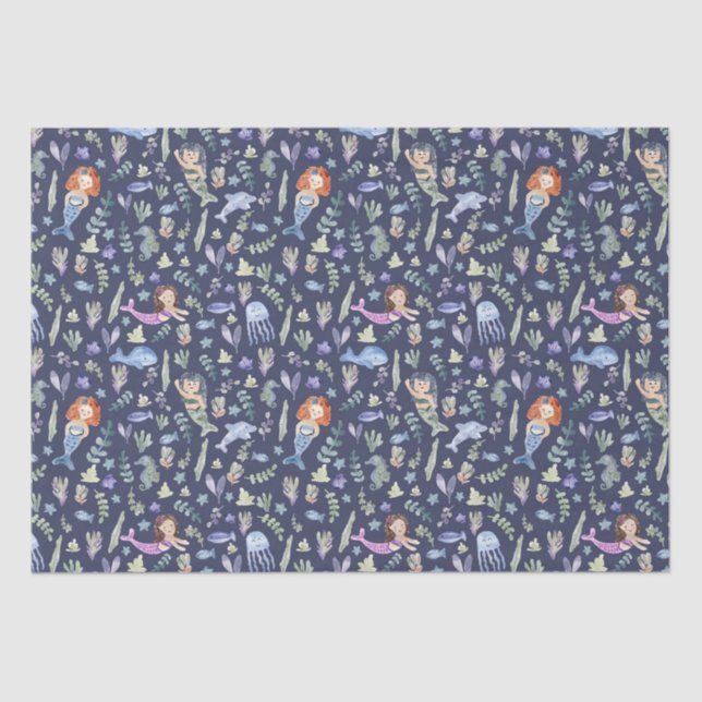 Papel para tecidos aquosos das Sereias Mágicas (Frente )