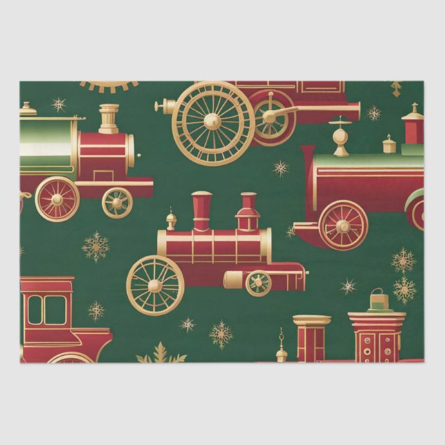 papel para tecidos da locomotiva do christmas stea (Frente )