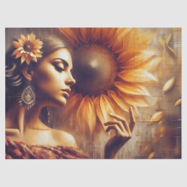 Papel para tecidos de girassol (Frente )