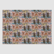 Papel para tecidos de Natal de Gato Preto