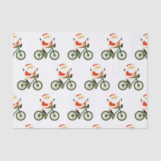 Papel para tecidos de Natal do andando de biciclet