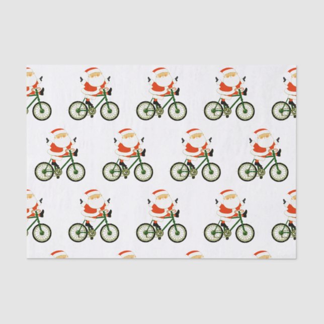Papel para tecidos de Natal do andando de biciclet (Frente )