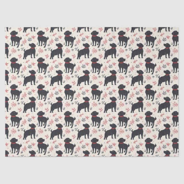 Papel para tecidos de Natal preto (Frente )