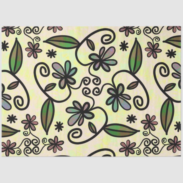 papel para tecidos de pétalas botânicas (Frente )