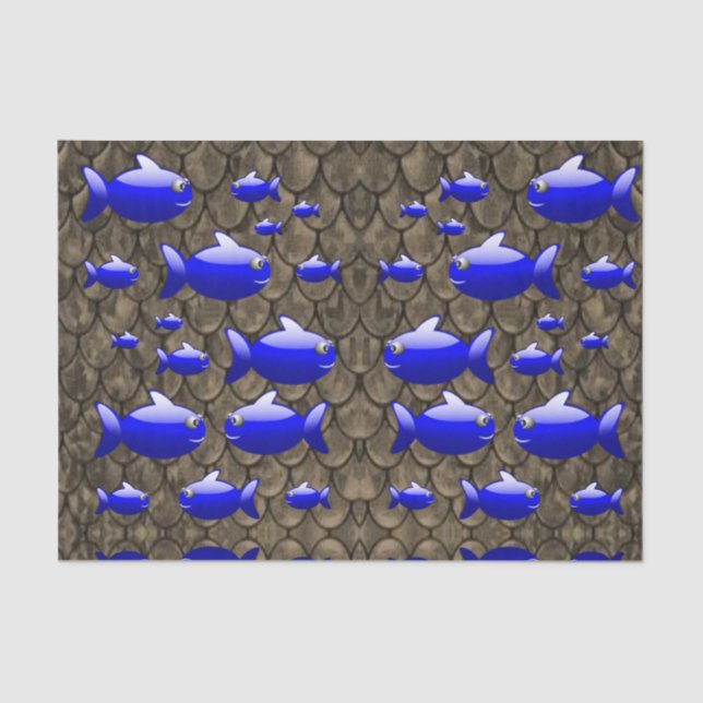 Papel para tecidos decorativos Peixes (Frente )