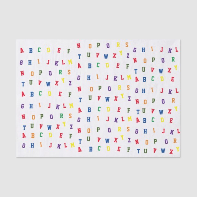 Papel para tecidos do Chá de fraldas ABC (Frente )