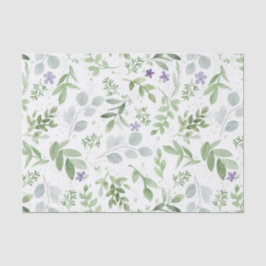 Papel para tecidos em verde e lavanda