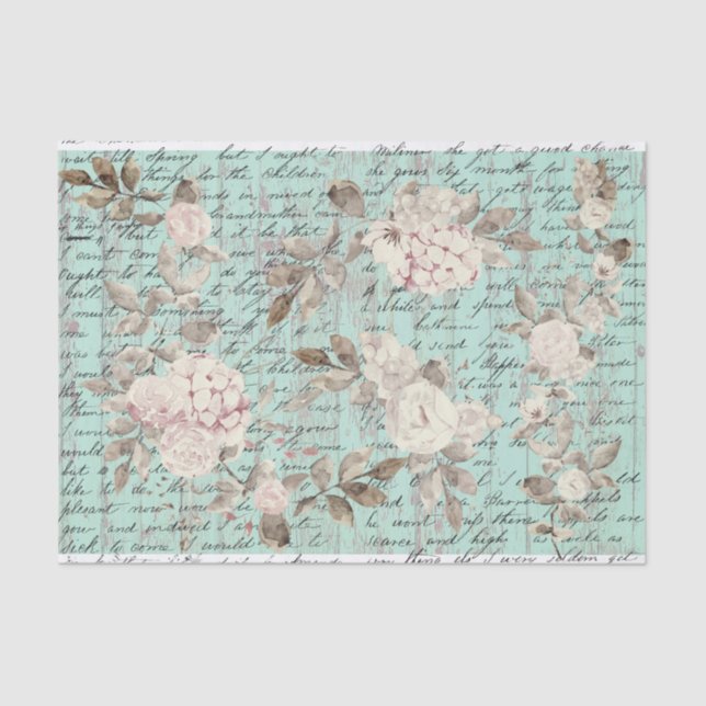 papel para tecidos florais de vintage (Frente )