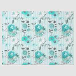 Papel para tecidos Turquoise Série Floral Design 1