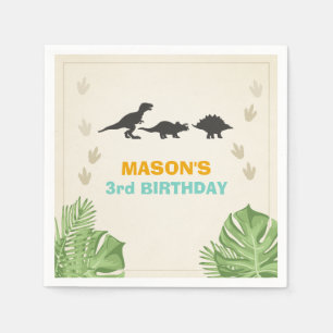 Papel Partido de Dino do aniversário dos guardanapo de