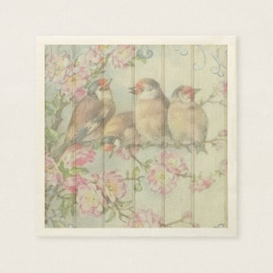 Papel pássaros pastel da canção dos guardanapo de pap