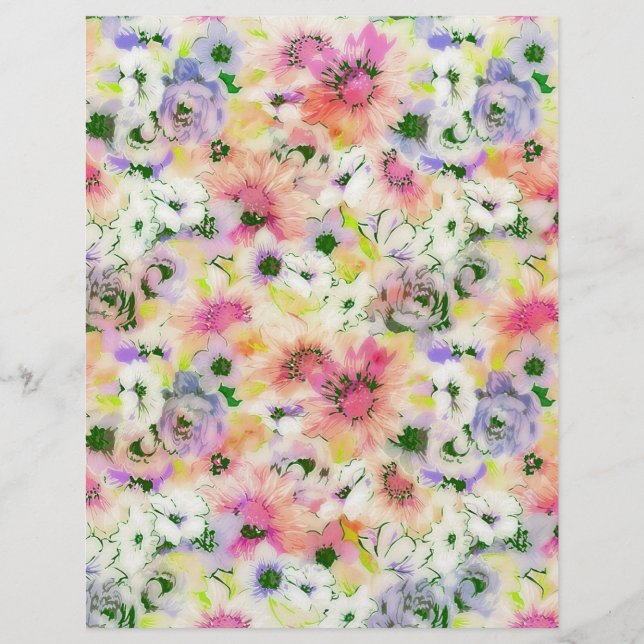Papel pastel de origami floral (Frente)