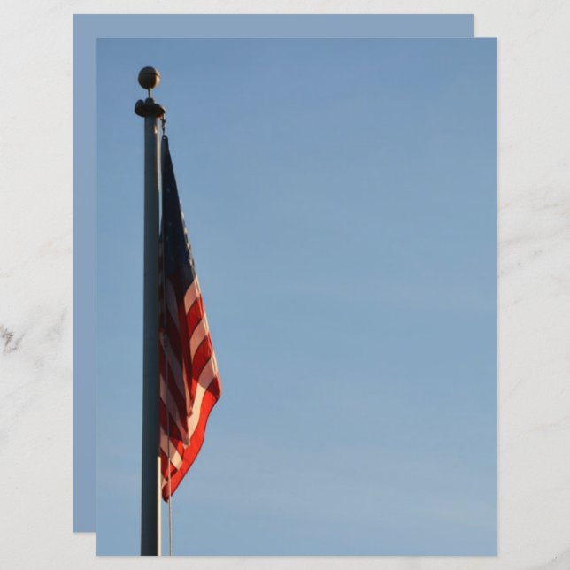 Papel Patriótico de Bandeira Americano (Frente/Verso)