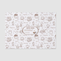 Papel Personalizado de Padrão de Café Moderno
